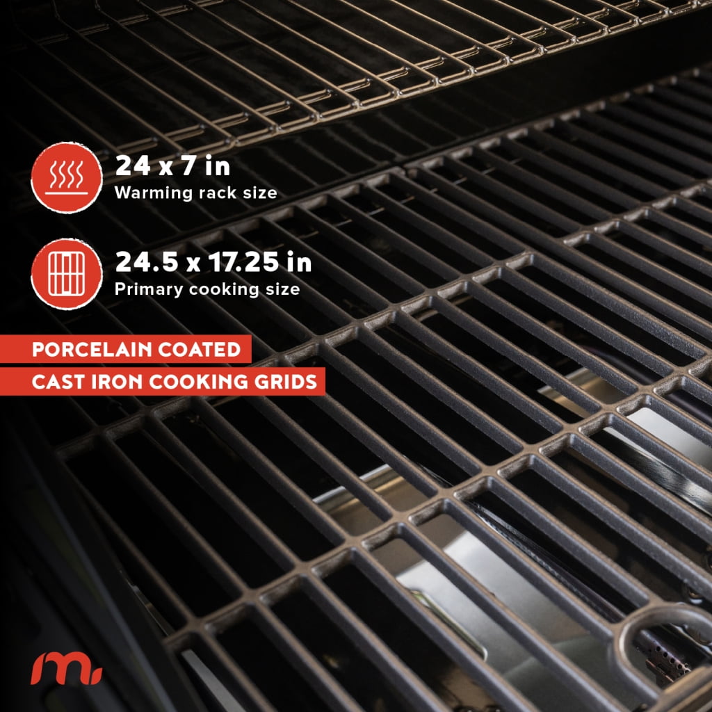 Megamaster 4-Burner Gas Grill with Side Burner & Grill Cover, 52,000 BTUs, 568 SQ. In. Cooking Area, Propane BBQ Grill with Stainless Steel Panel for Outdoor Cooking, Patios, and More - 720-0804HK Gas Grills