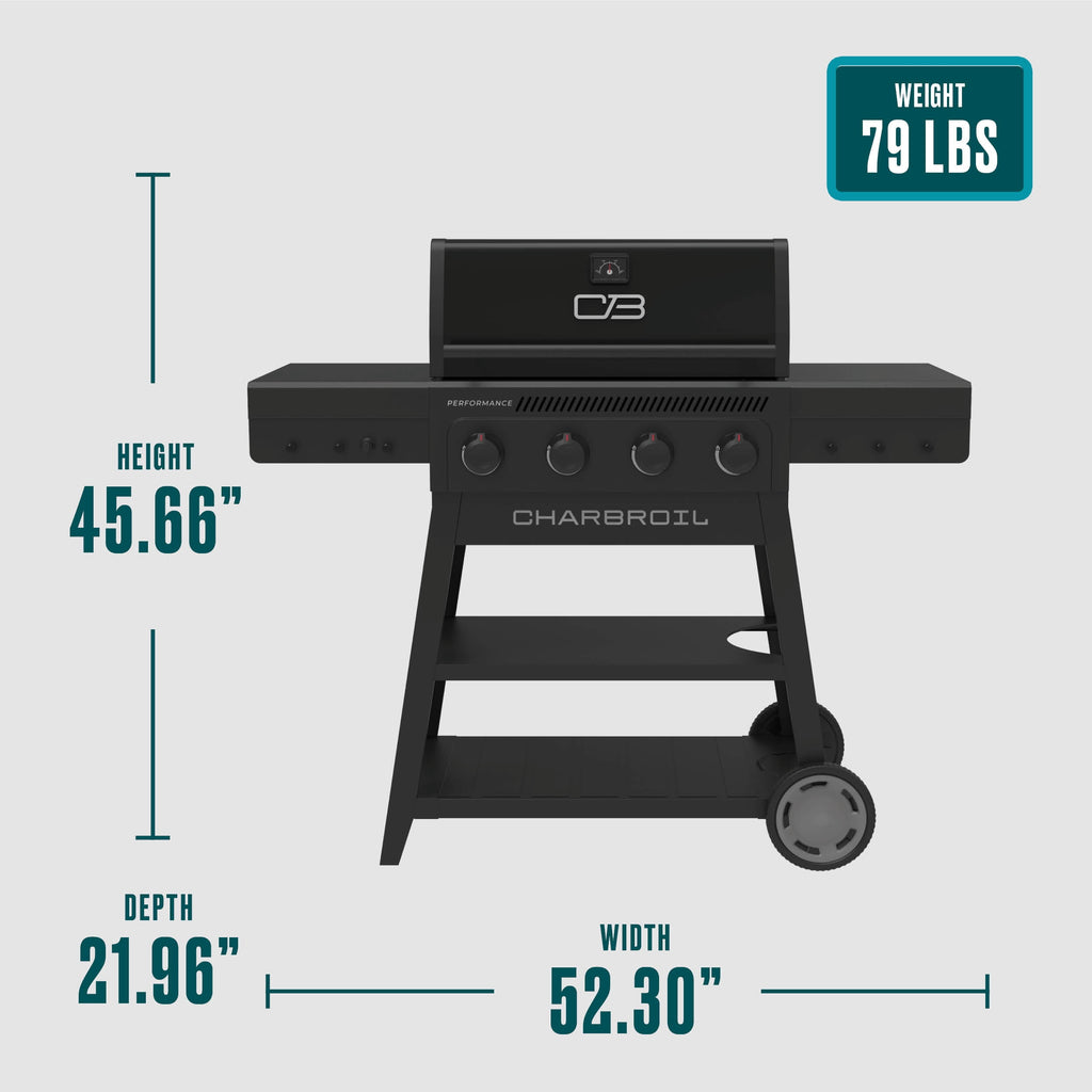 Charbroil? Performance Series? FlavorMax? 4-Burner Cart Gas Grill, Blackout Charbroil
