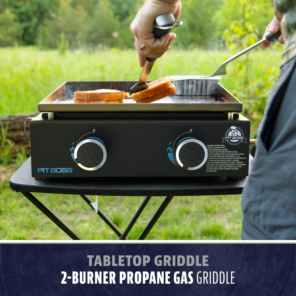Pit Boss 2-Burner Tabletop Propane Gas Griddle with Cover Pit Boss
