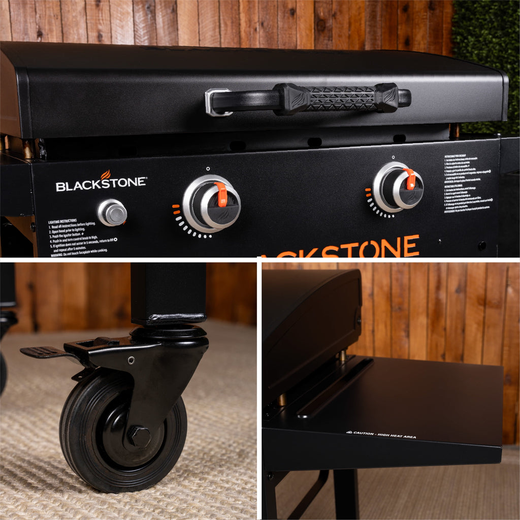 Blackstone Original Outdoor Griddle, 28 Inch 2-Burner Flat Top Grill with Hood, Black Blackstone