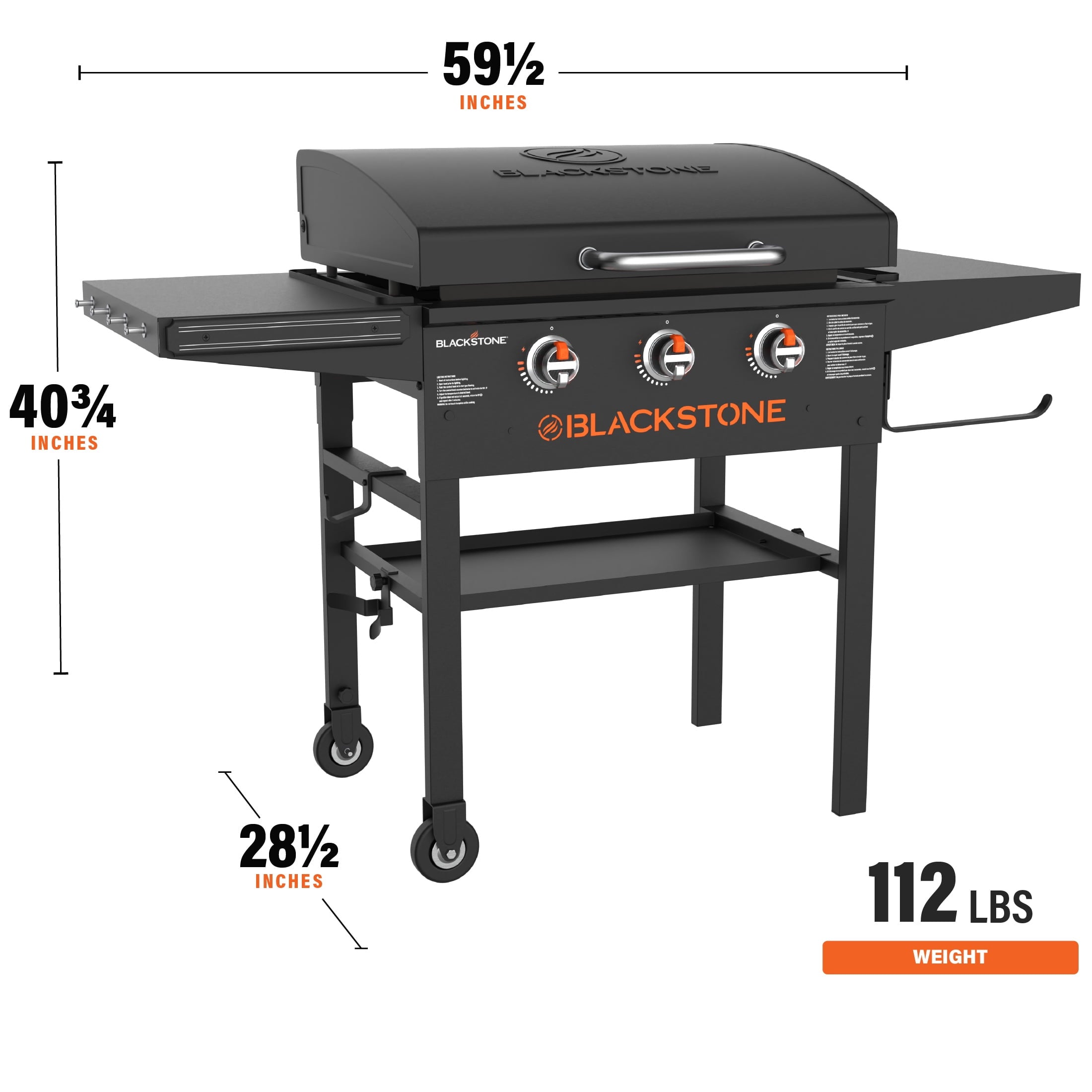 Blackstone 3-Burner 28 XL Griddle with Hood in Black Blackstone