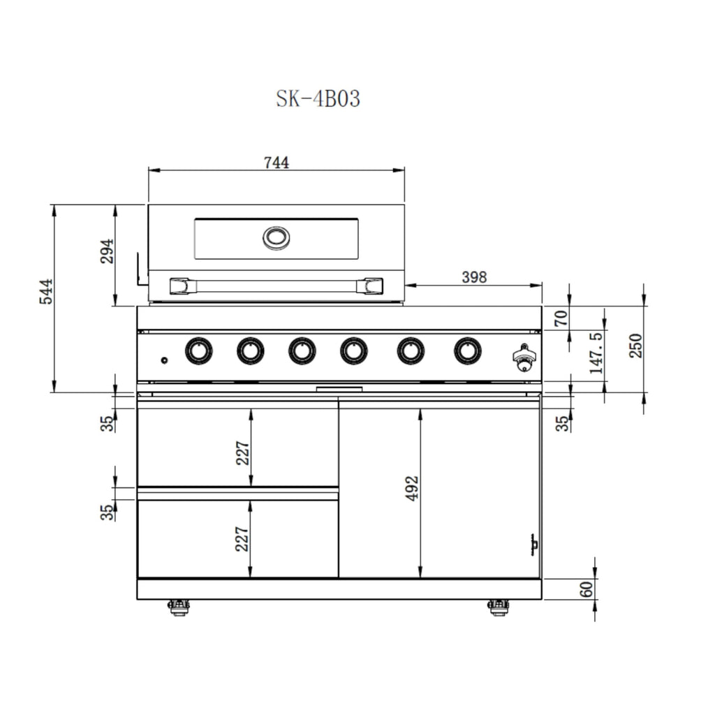 LP Gas Grill 4 Burners Grill-B Stainless steel Outdoor Kitchen Islands(LTL carry) My Store