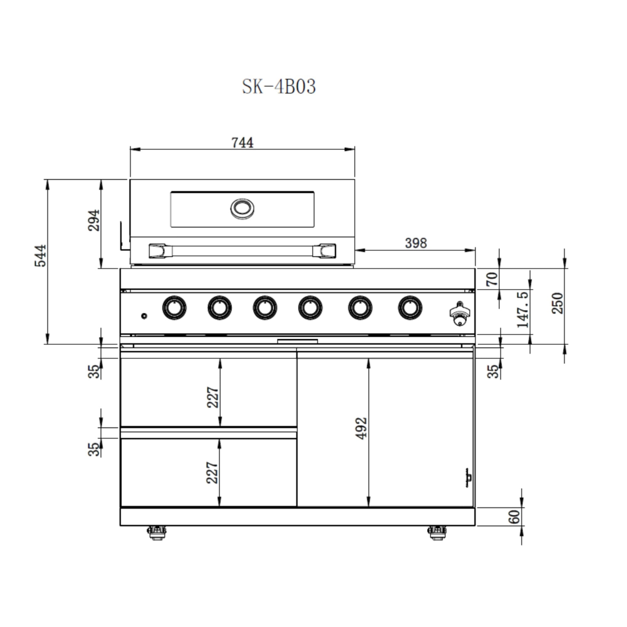 LP Gas Grill 4 Burners Grill-B Stainless steel Outdoor Kitchen Islands(LTL carry) My Store