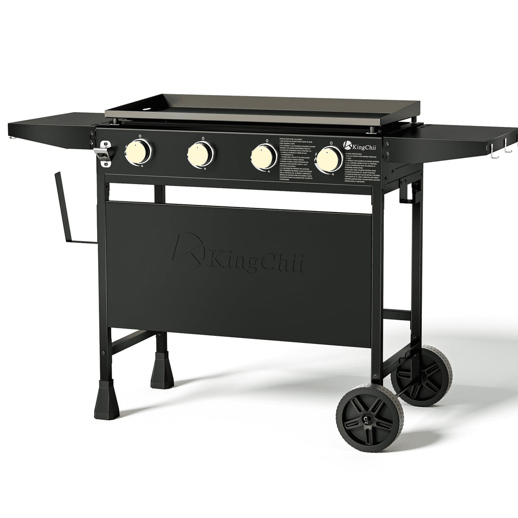 KingChii 4-Burner 30.6 Propane Griddle Outdoor Flat Top Gas Grill Griddle with Hard Cover for Camping, Tailgating, BBQ, Parties, Backyard & Patio Gas Grills