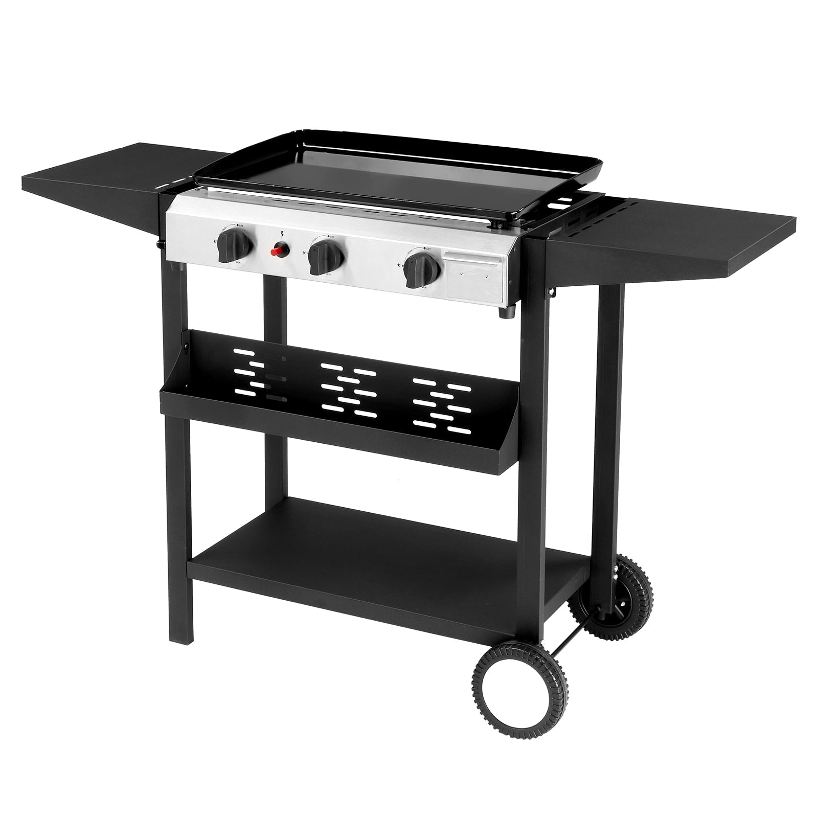 SalonMore Flat Top Propane Griddle with Ceramic Coated Cast Iron Pan,30000 BTU SalonMore