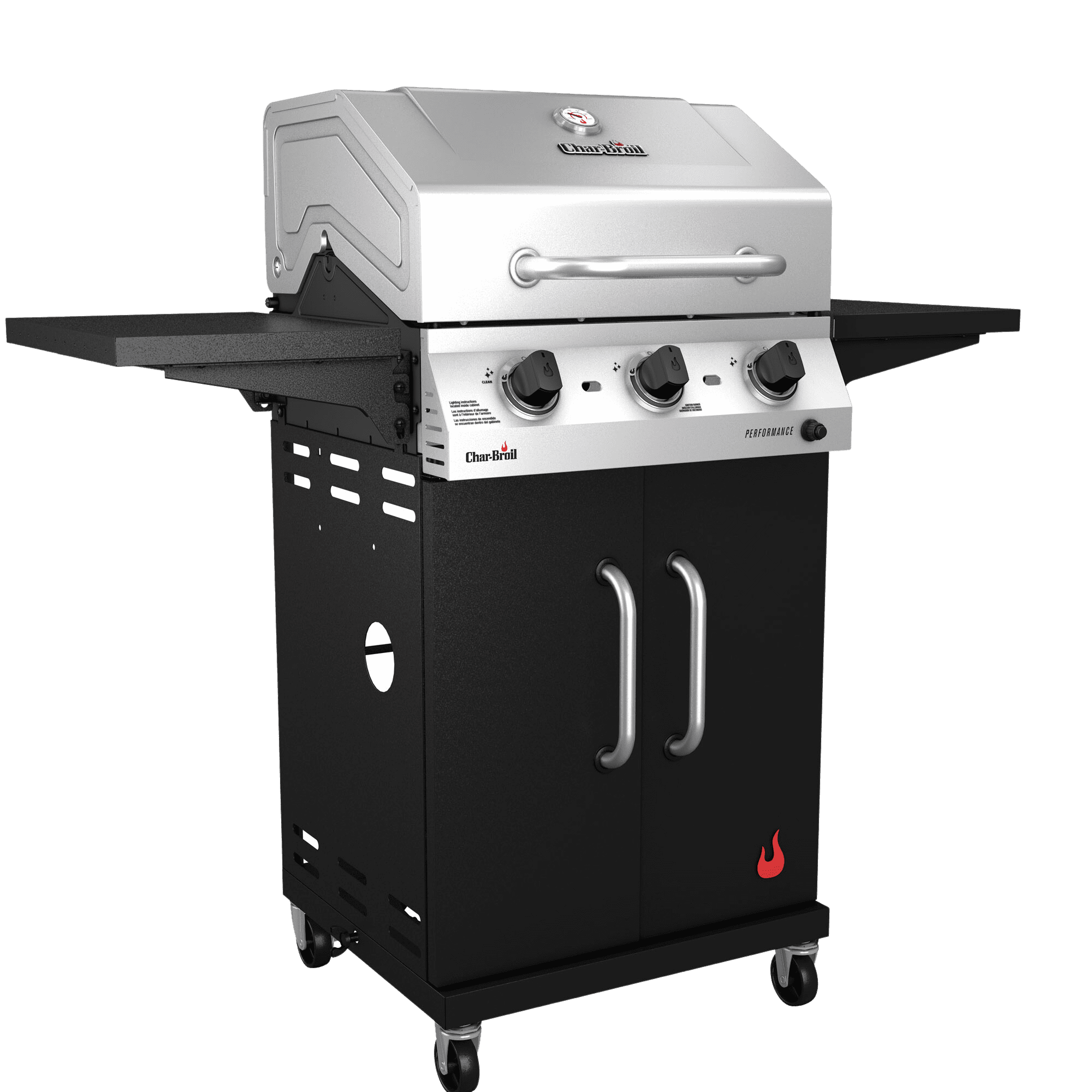 Charbroil? Performance Series? 3-Burner Cabinet Gas Grill, 375 sq in, Stainless and Black Charbroil