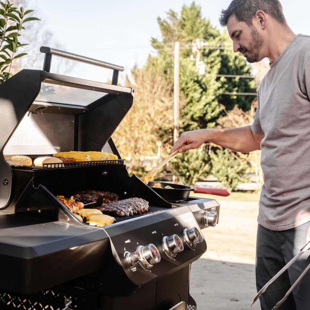 Monument Grills Mesa 3-Burner Black Propane Gas Grill with Clear View Lid and LED Controls Monument Grills