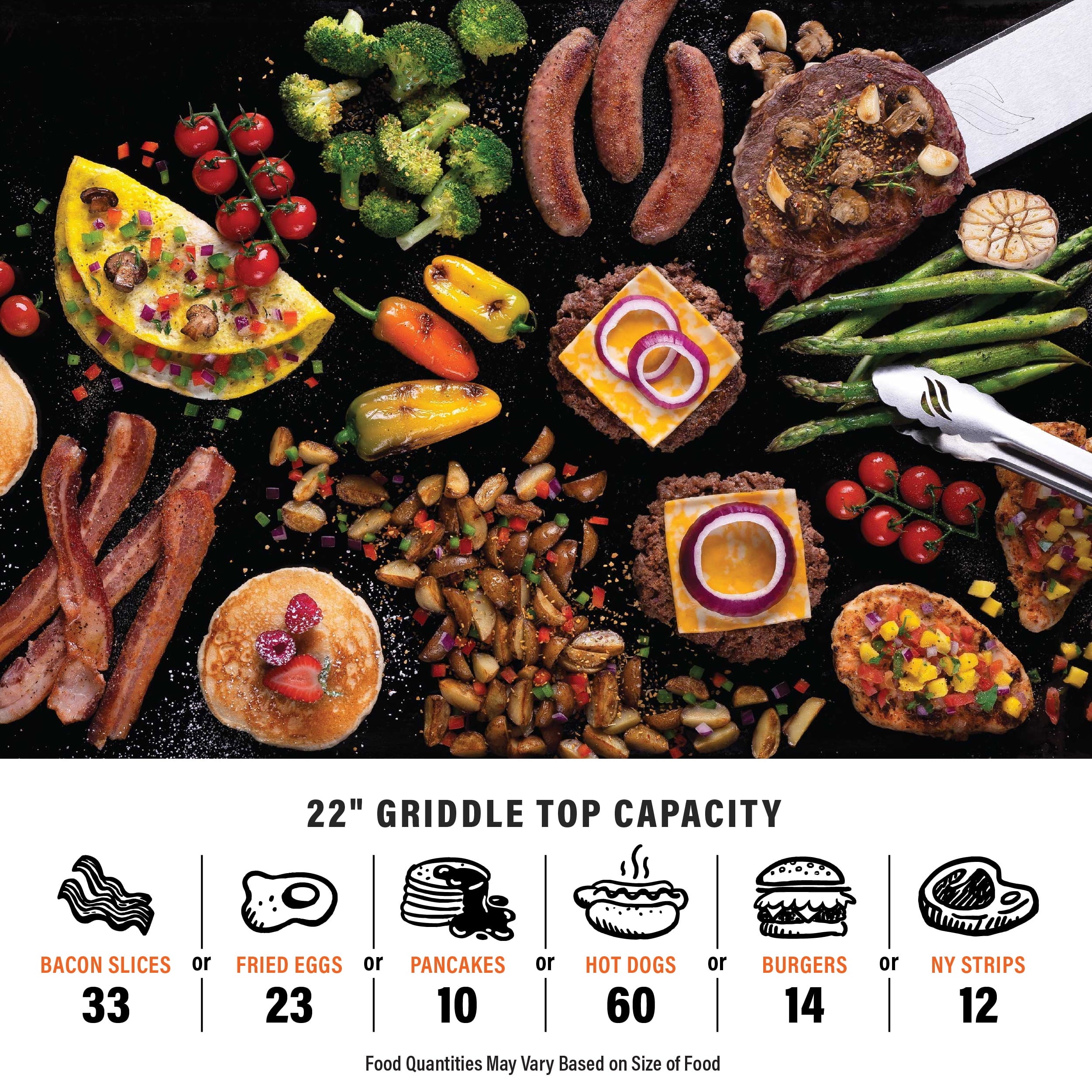 Blackstone Adventure Ready Outdoor Griddle,  2-Burner 22 Propane Flat Top Grill with Flexfold? Legs, Gray Blackstone