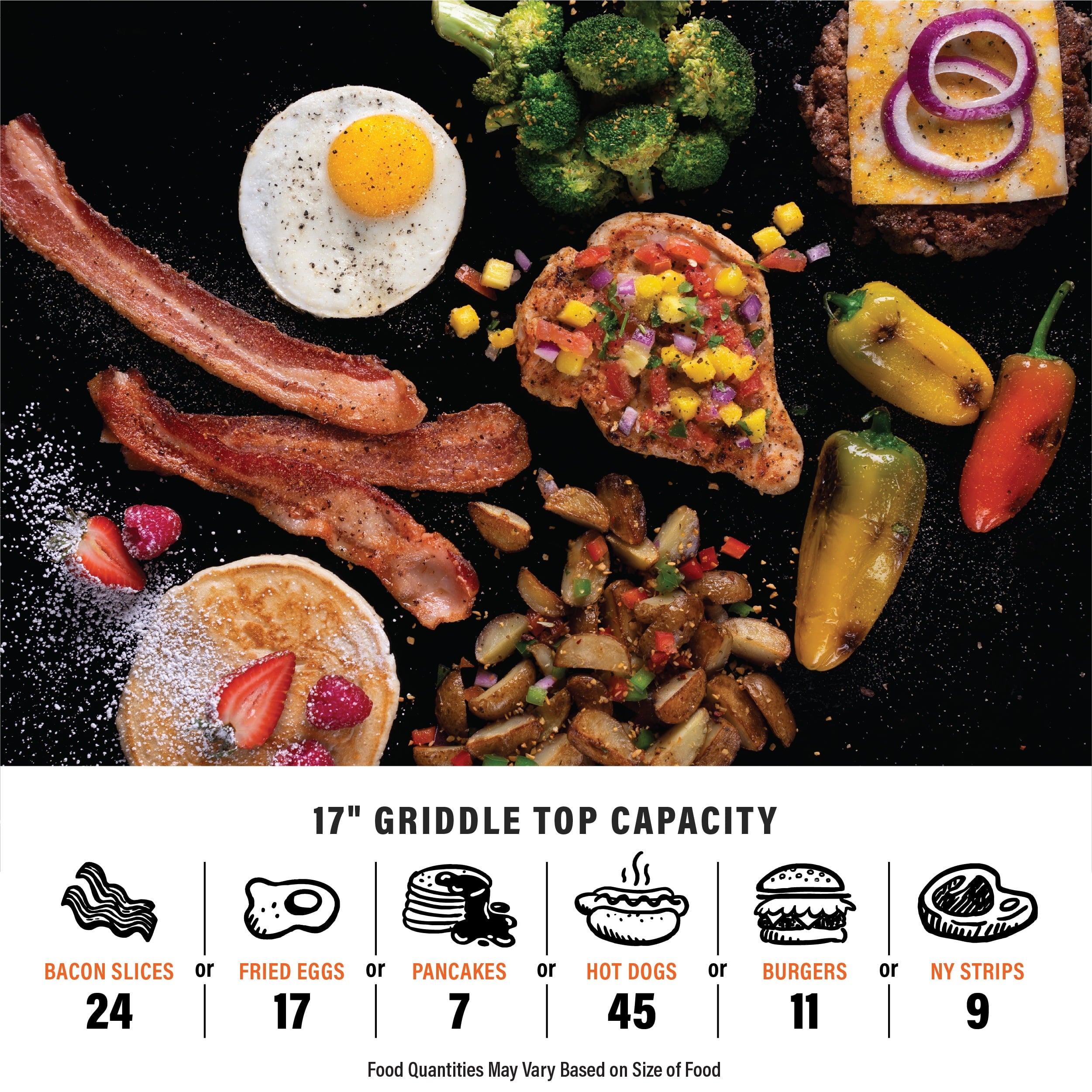 Blackstone Adventure Ready Outdoor Griddle, 17 Inch Single-Burner Portable Flat Top Grill, Black Blackstone
