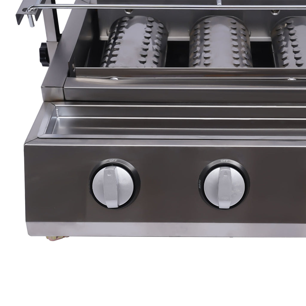 8 Burner BBQ Gas Grill Barbeque Outdoor Cooking Stainless steel Large Grill Grid 8 Head LPG  Gas Barbecue Grill Commercial BBQ Machine Outdoor Cooker Smokeless Commercial Gas Grill