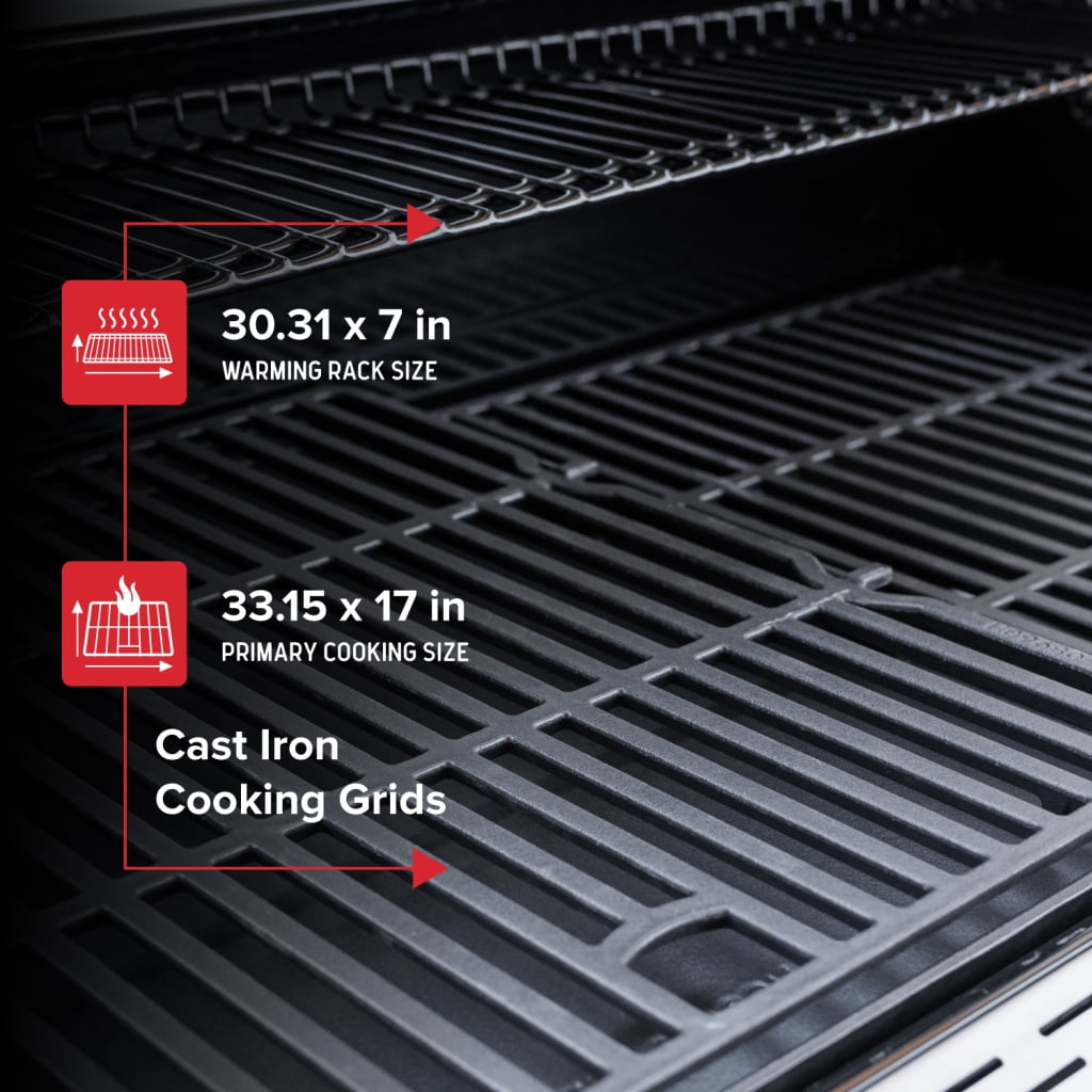 Nexgrill Deluxe 6-Burner Natural Gas Grill with Searing Side Burner and Griddle Insert, Stainless Steel Frame, 60,000 BTUs Output, BBQ Grill for Outdoor Gatherings - 730-0896GH Nexgrill