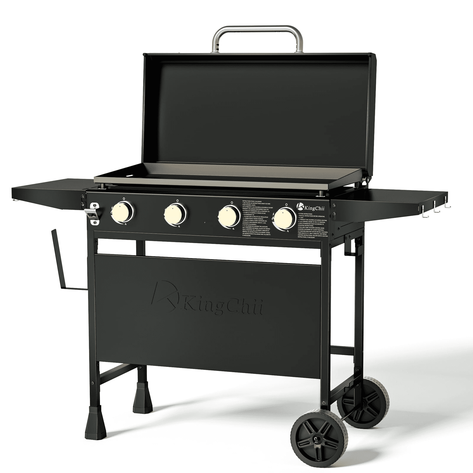 KingChii 4-Burner 30.6 Propane Griddle Outdoor Flat Top Gas Grill Griddle with Hard Cover for Camping, Tailgating, BBQ, Parties, Backyard & Patio Gas Grills