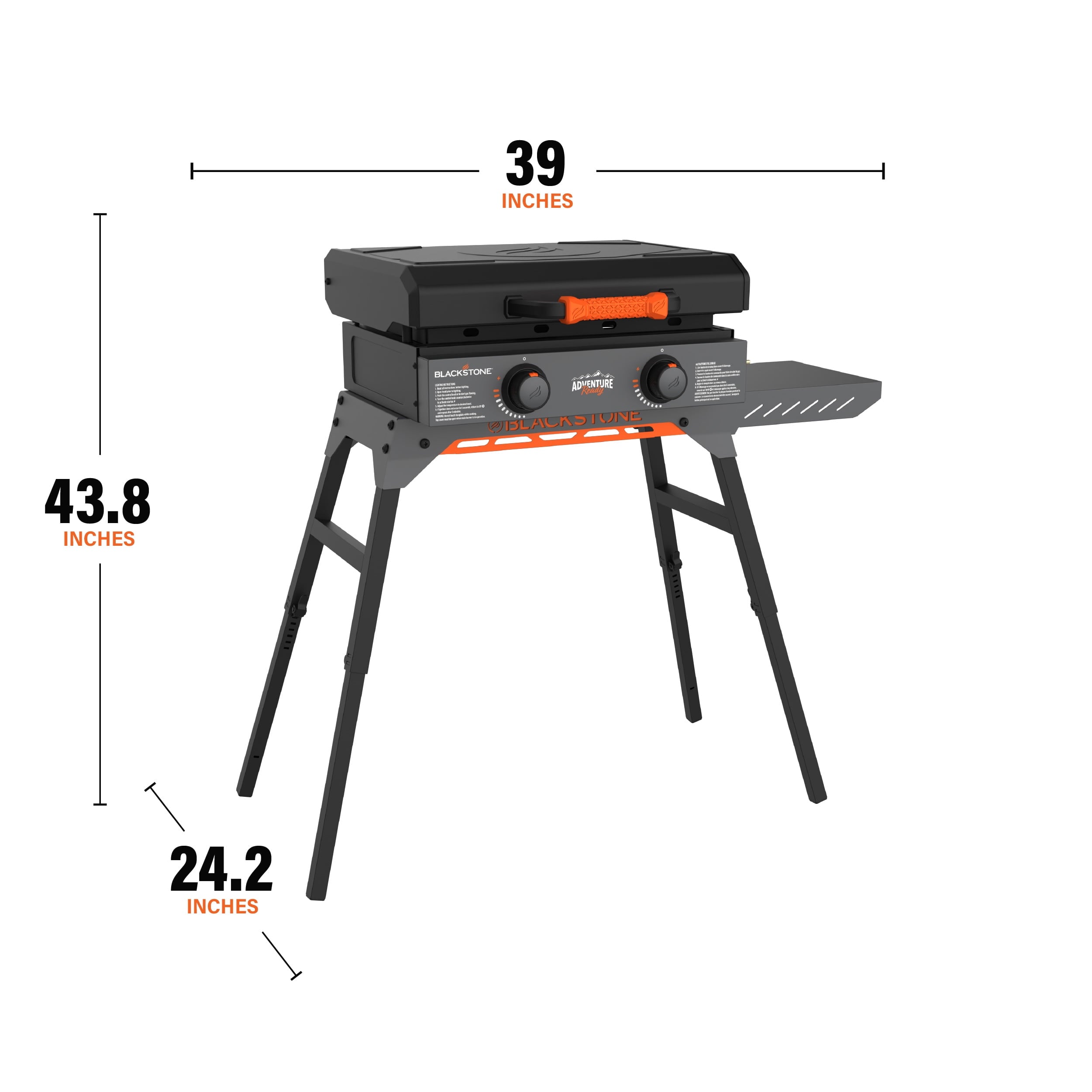 Blackstone Adventure Ready Outdoor Griddle, 2-Burner 22 Propane Flat Top Grill with Hood and Stand, Gray Gas Grills