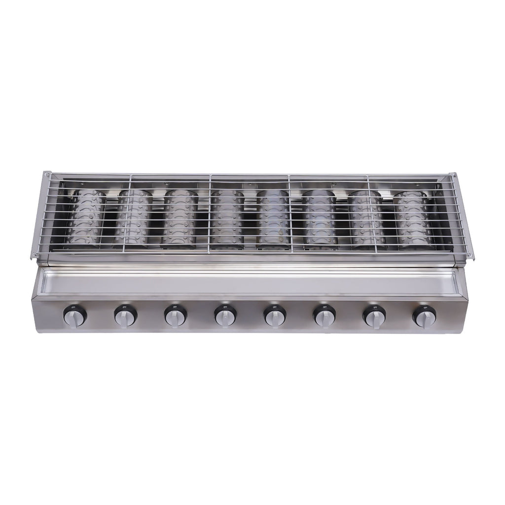 40.94*15.7*7.9in 8 BBQ Gas Grill 201 Stainless Steel Silver Patio Garden Barbecue Grill for Restaurants Barbecue Restaurants Unbranded
