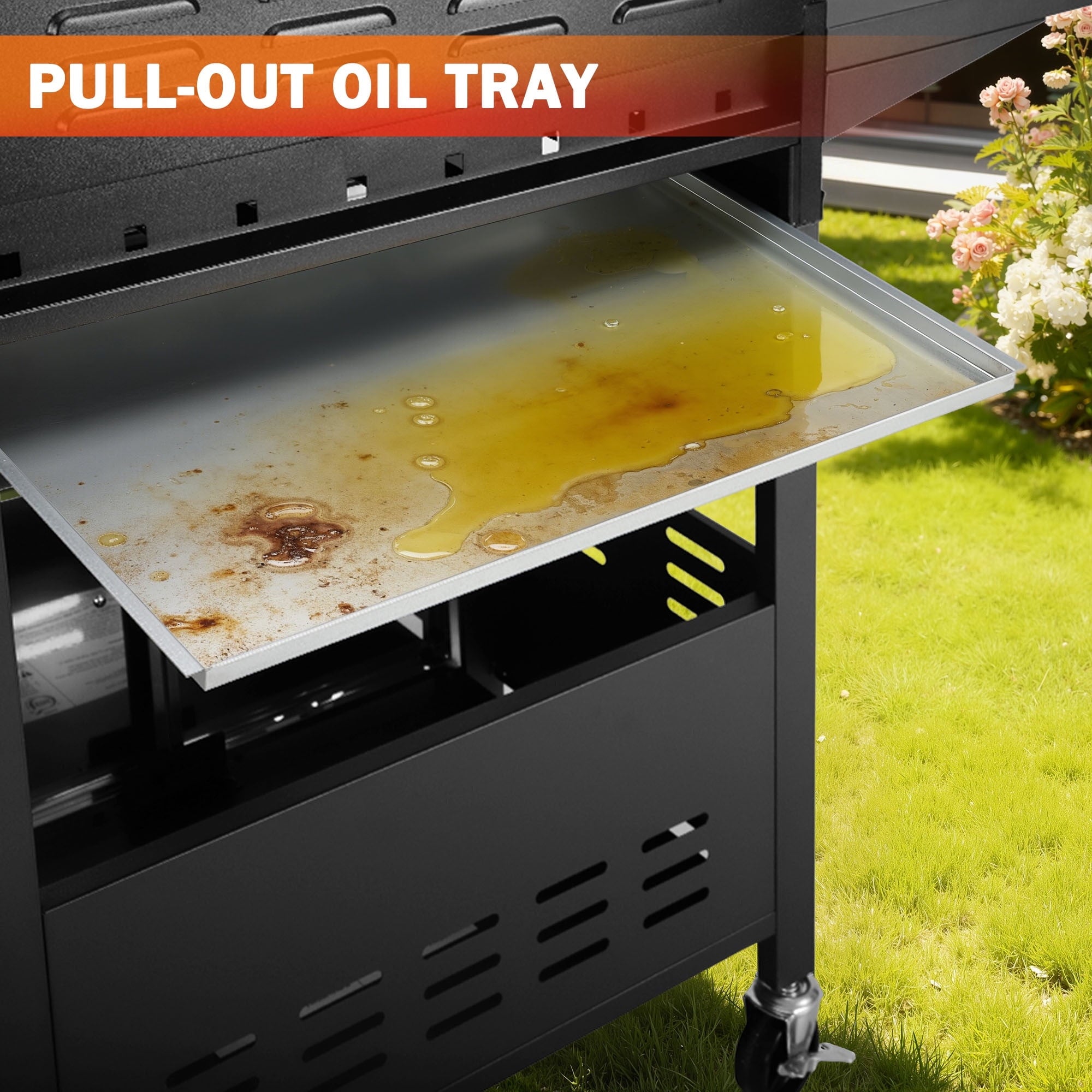Outdoor BBQ Grill, Powerful 30,000BTU Gas Propane Grill, Stainless Steel Grill with Storage Shelves, Portable Grill for RV Party Camping Patio Gas Grills