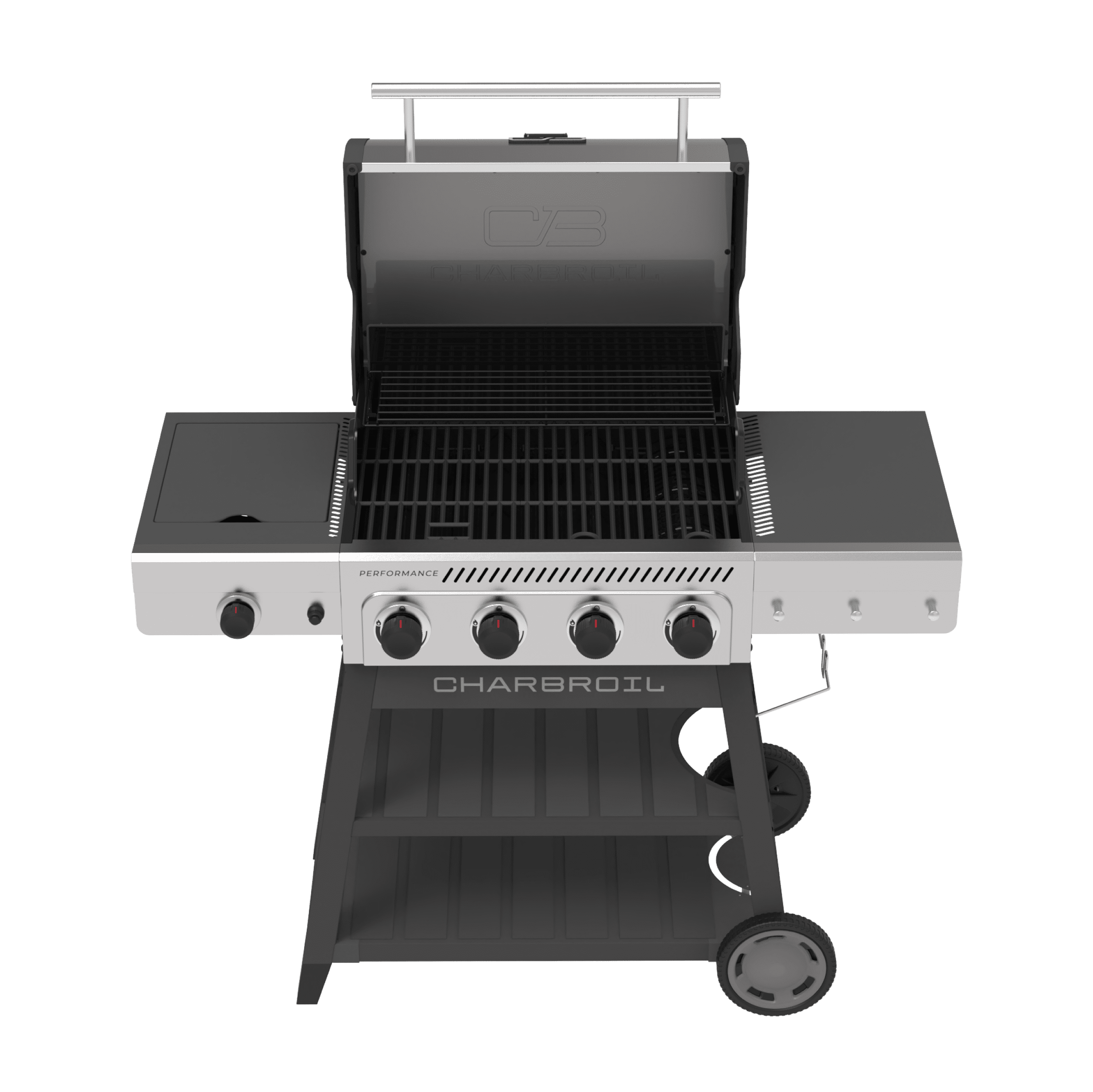 Charbroil? Performance Series? FlavorMax? 4-Burner Cart Gas Grill with Side Burner, Stainless Charbroil