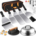 29pcs Griddle Accessories Kit,Grill Tools Set for Blackstone,Hibachi Enlarged Spatula Set with Basting Cover,Burger Press Patty Maker for Outdoor Teppanyaki BBQ Gas Grills