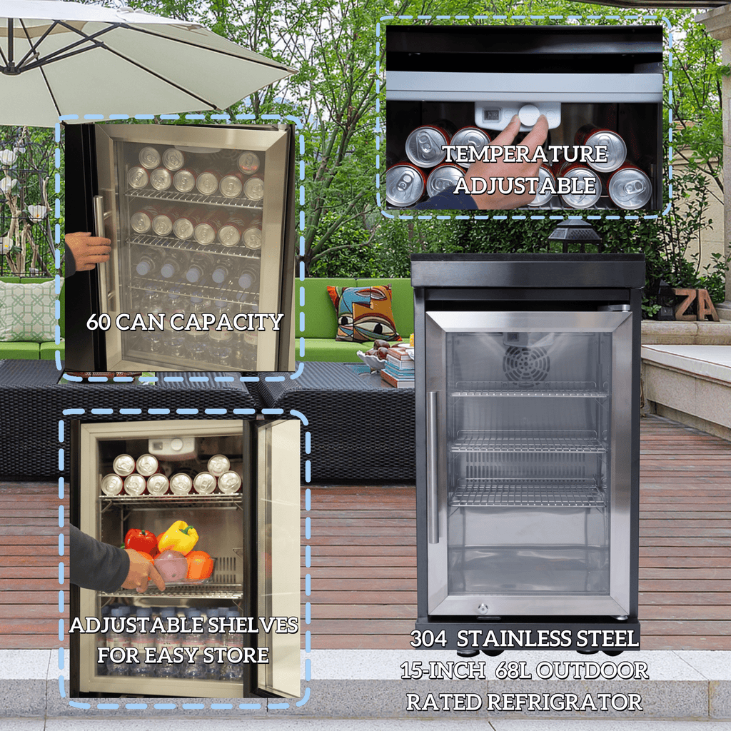 AirWire 104 Deluxe Outdoor Kitchen Island: 4-Burner 85,000 BTU 304 Stainless Steel Gas Grill with Sink, Wine Cooler Refrigerator, Granite Countertop & Rotisserie Kit HomeMindful