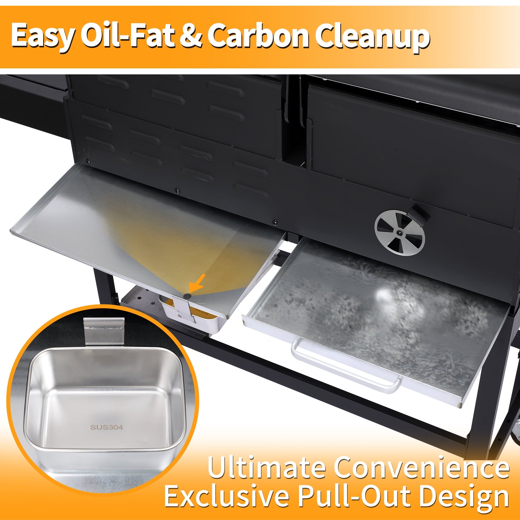3 Burner Gas & Charcoal Combo Grill with Side Burner, Outdoor BBQ Propane Grill, 673 Sq. In. Cast Iron Grates & Reversible Griddle, 37200 BTU Stainless Steel Lid for Backyard Cooking Nice Cooker