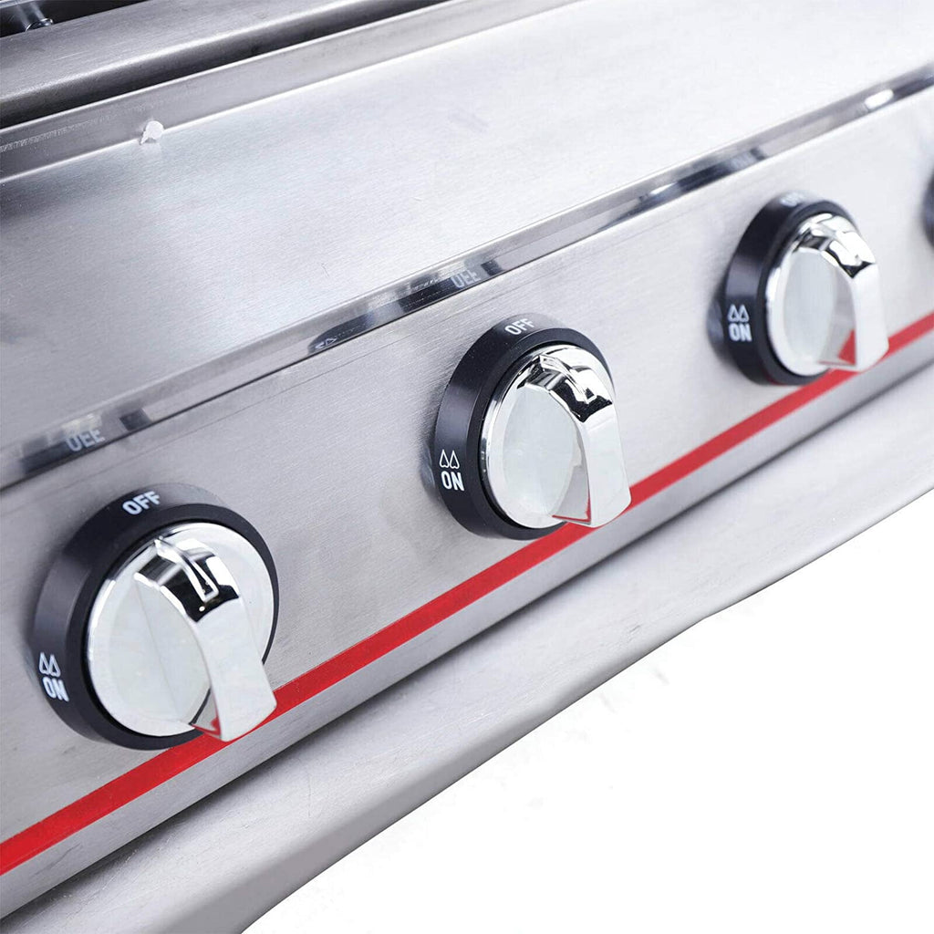 FETCOI 8-Burner Gas Grill Outdoor Tabletop Gas BBQ Grill Commercial 2800Pa Stainless Steel Gas Grill for Camping Picnicking Gas Grills
