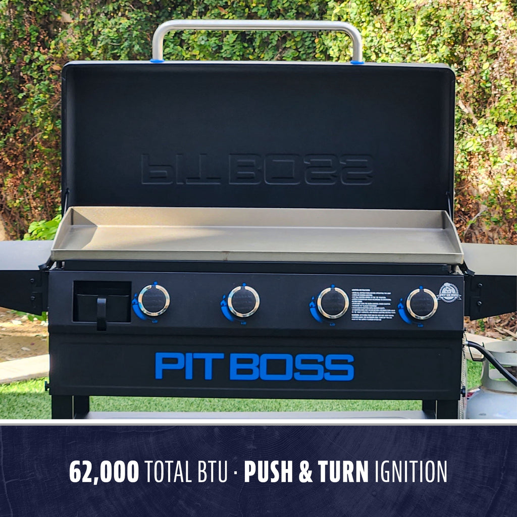 Pit Boss 4-Burner Deluxe Propane Griddle with Lid + Shelves Pit Boss