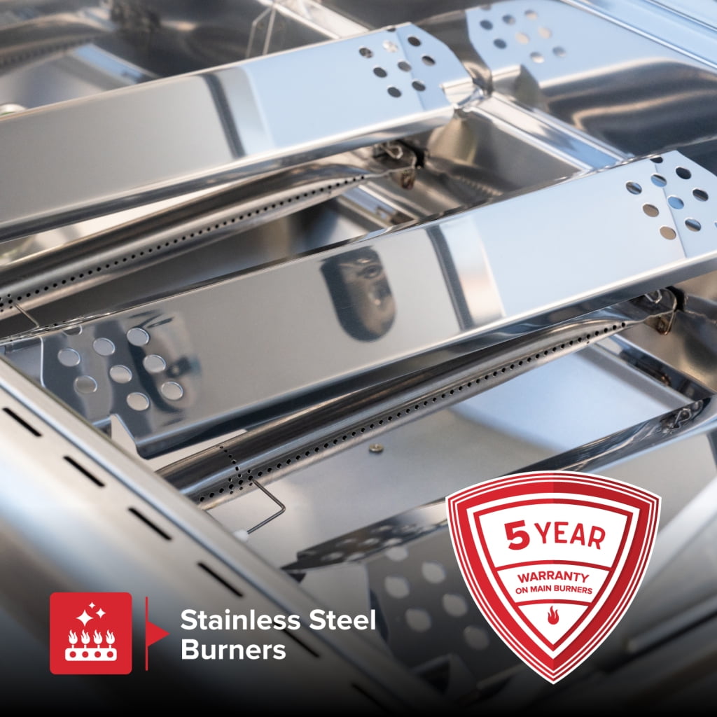 Nexgrill 3-Burner Stainless Steel Propane Gas Grill with Side Tables, 40,500 BTUs, 4 Wheel Transport, 591 SQ. IN. Cooking Space, Outdoor Kitchen Grill for BBQs, Patios, and More - 720-0830MN Nexgrill
