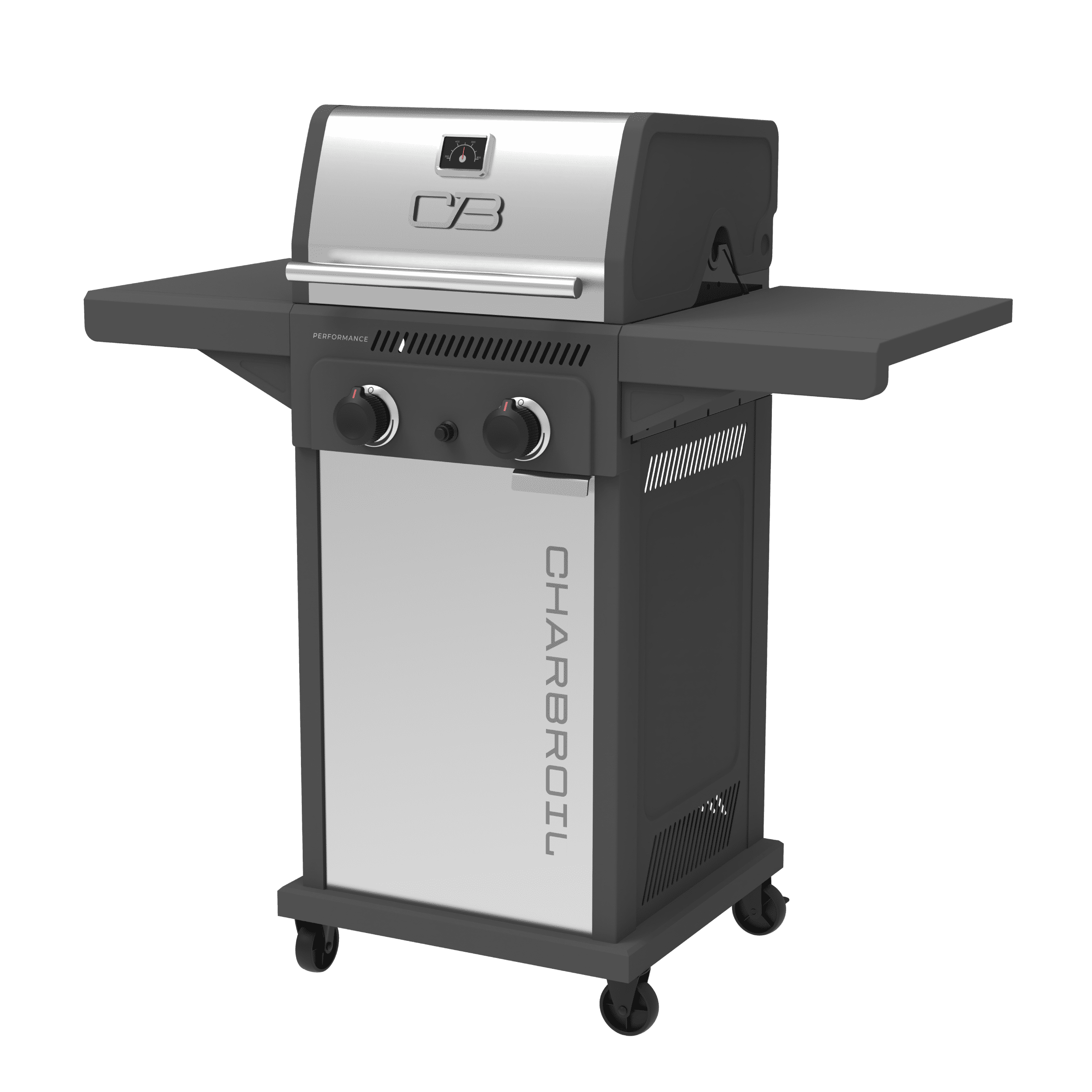 Charbroil Performance Series? FlavorMax? 2 Burner Gas Grill Cabinet with Foldable Side Shelves, Stainless Steel Charbroil