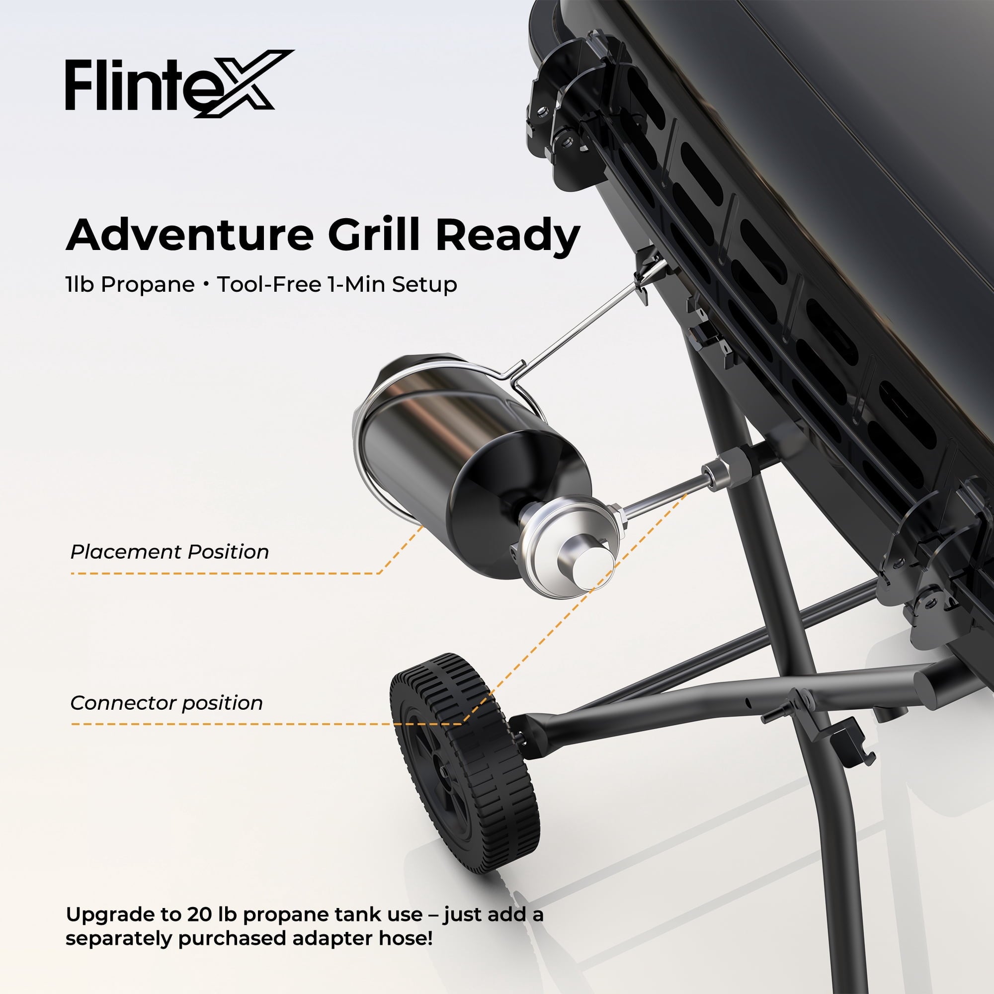2 Burner Propane Gas Grill with Dual Cooking Surfaces, Porcelain Grate & Extra Griddle, Push-Button Ignition, Foldable Portable BBQ with Wheels for Backyard Patio Camping Gas Grills