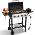 CIG GARDEN 4-Burner Propane Gas Grill with Folding Side Tables, Cast Iron Grates, and Stainless Steel Grill Pan CIG GARDEN