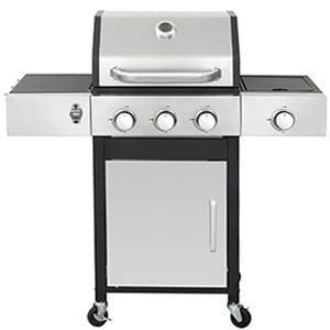 Seizeen 3-Burner Propane Gas Grill, Outdoor 2-IN-1 BBQ Grill & Griddle, Portable Combo Grills Stainless Steel, W/Two Foldable Shelves, Two Cooking Areas, Wheels Gas Grills