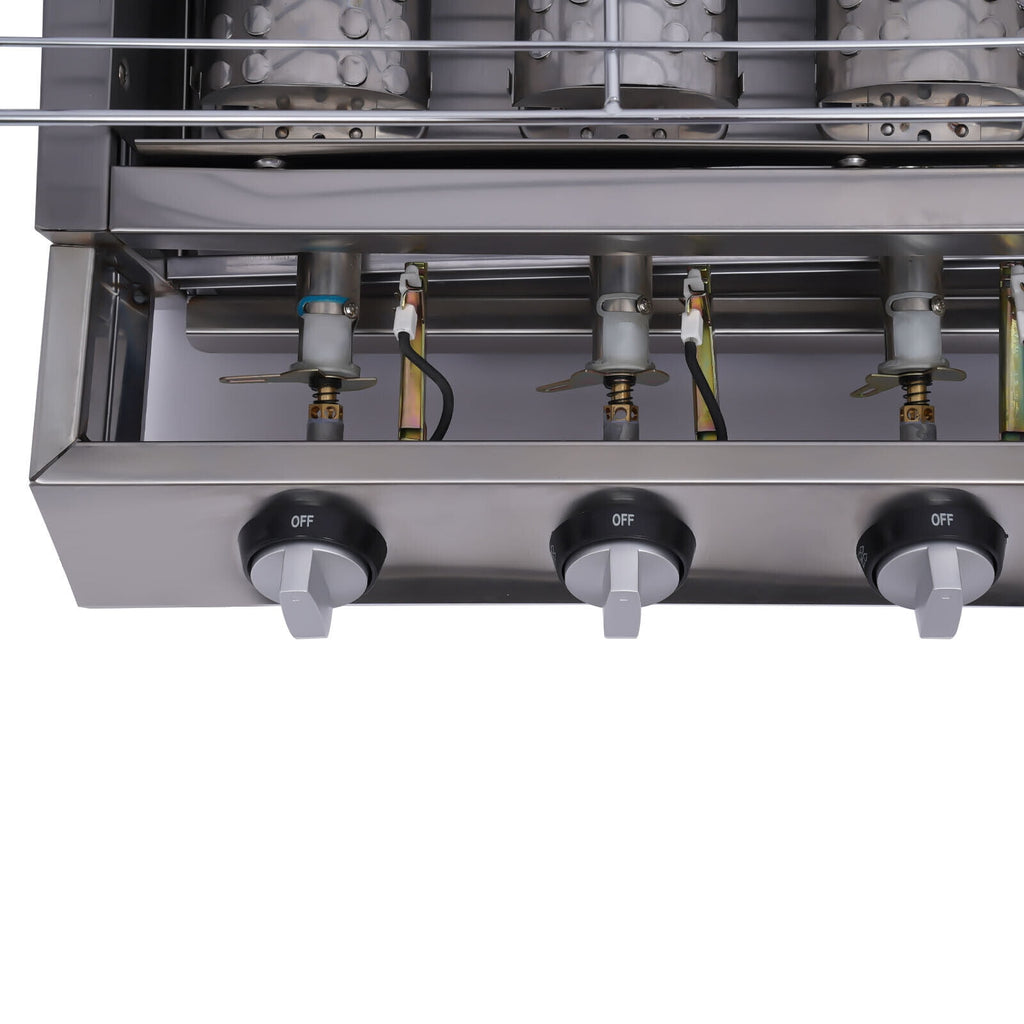8 Burner BBQ Gas Grill Barbeque Outdoor Cooking Stainless steel Large Grill Grid 8 Head LPG  Gas Barbecue Grill Commercial BBQ Machine Outdoor Cooker Smokeless Commercial Gas Grill
