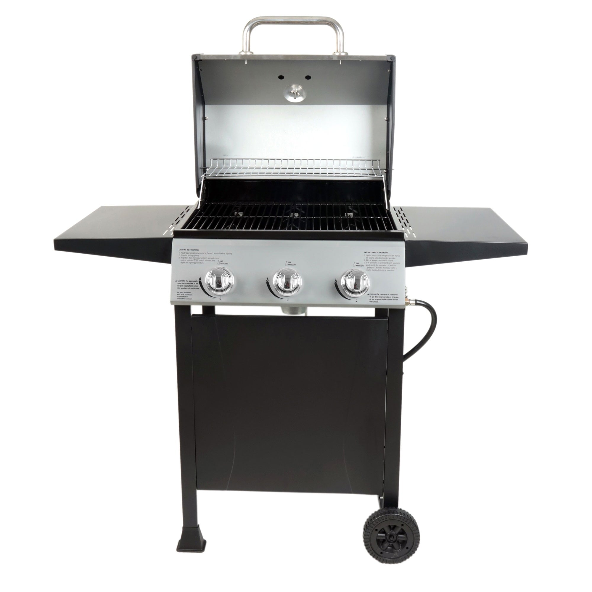 Grill Boss 27,000 BTU 3 Burner Propane Gas Grill w/Wheels, Cover, & Side Shelves Gas Grills