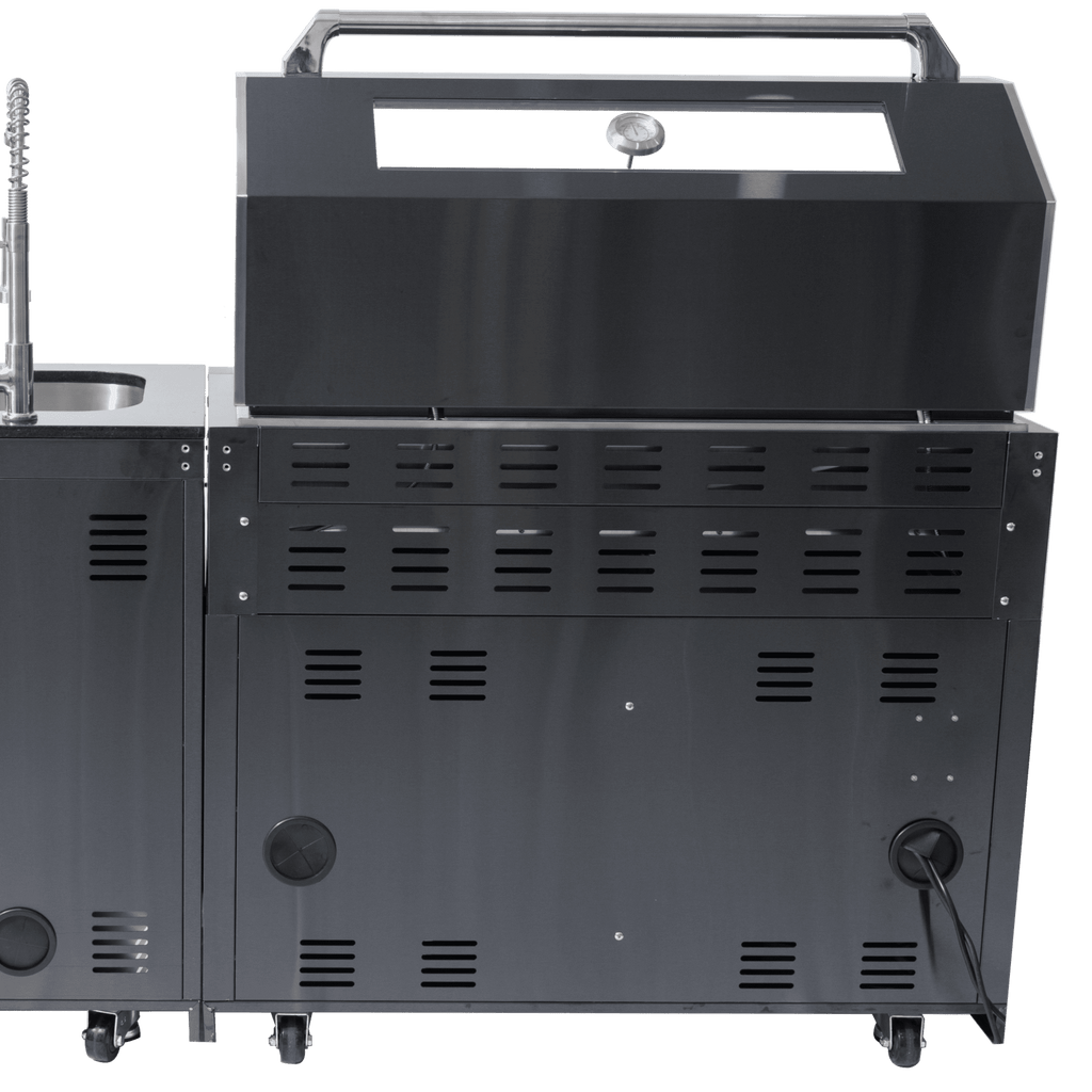 Black galaxy granite countertops, 43-inch island gas grill, Six Burners Grill 85000BUT (LTL carry） Navratil