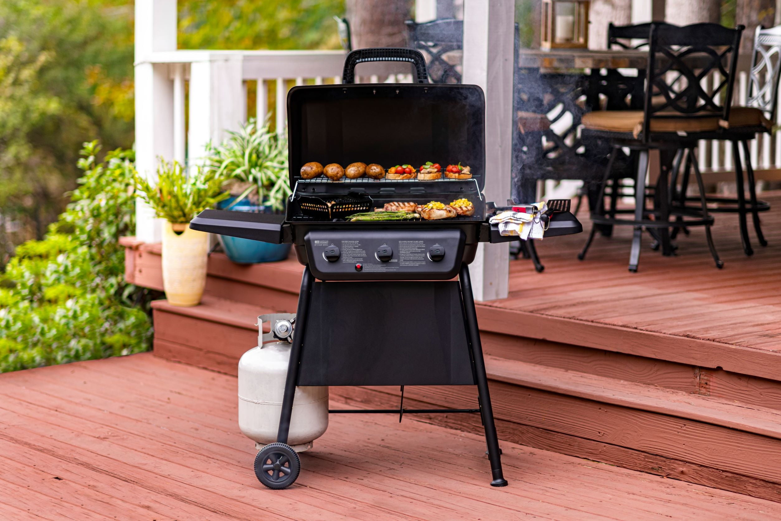 American Gourmet 3 Burner Liquid Propane Grill Black American Gourmet Pretzel