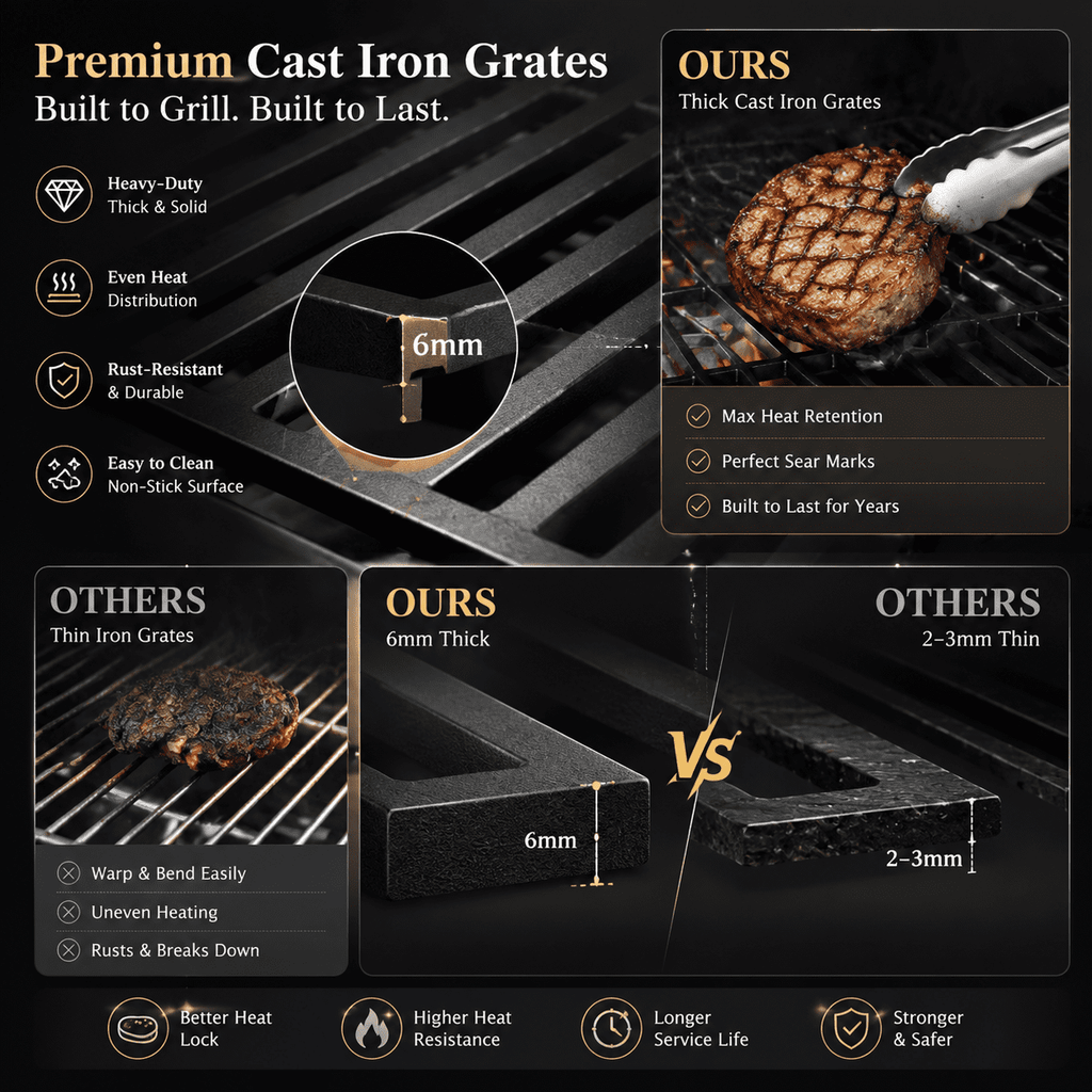 4-Burner Propane Gas Grill with Side Burner, 51,000 BTU Outdoor BBQ Grill with Porcelain-Enameled Grates, Warming Rack, Side Tables, Bottle Opener, Thermometer and Wheels for Patio Backyard Cooking Gas Grills