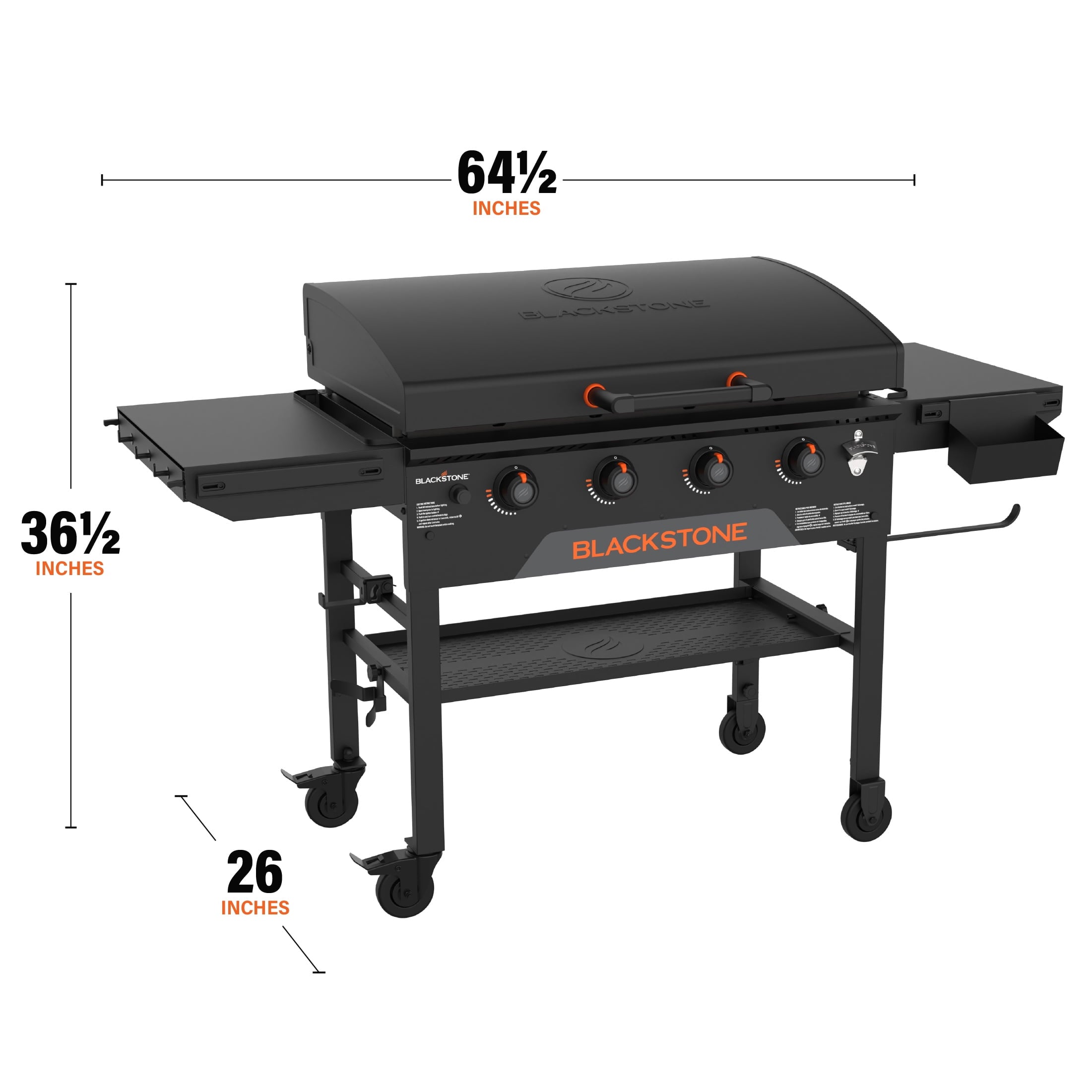 Blackstone 36 Original Omnivore Griddle with X-Braced Hood, Extendable Side Shelves and BAR System Gas Grills