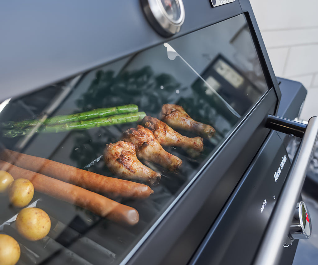 Mesa 2-Burner Propane Gas Grill in Black with Clear View Lid , LED Controls, and Grill Cover Monument Grills