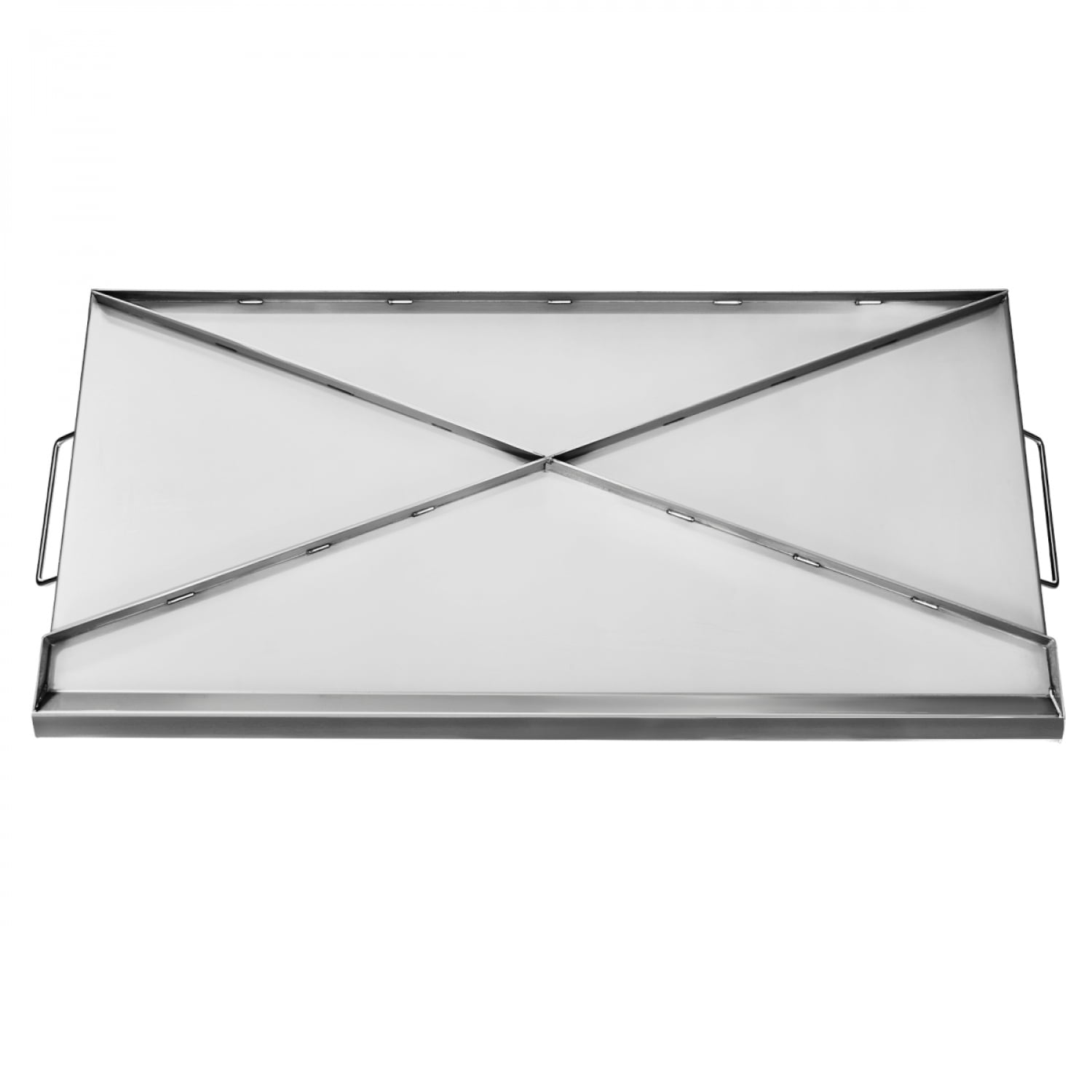 32x16 Inch Flat Top Griddle Stainless Steel Universal BBQ Grill Pan with Grease Drain X Shaped Reinforcement Large Cooking Area for Outdoor Grill DIANJIE