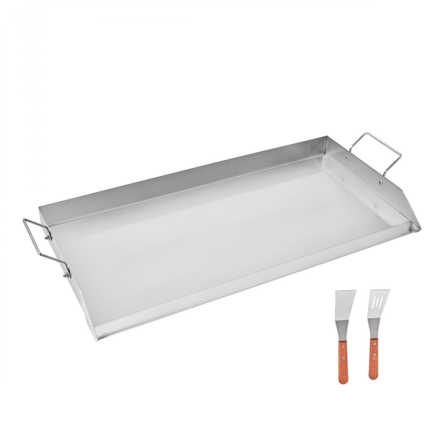 32x16 Inch Flat Top Griddle Stainless Steel Universal BBQ Grill Pan with Grease Drain X Shaped Reinforcement Large Cooking Area for Outdoor Grill DIANJIE
