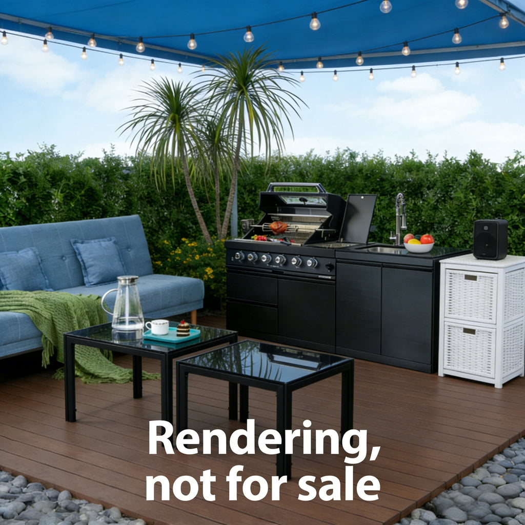 Black galaxy granite countertops, 43-inch island gas grill, Six Burners Grill 85000BUT (LTL carry） Navratil