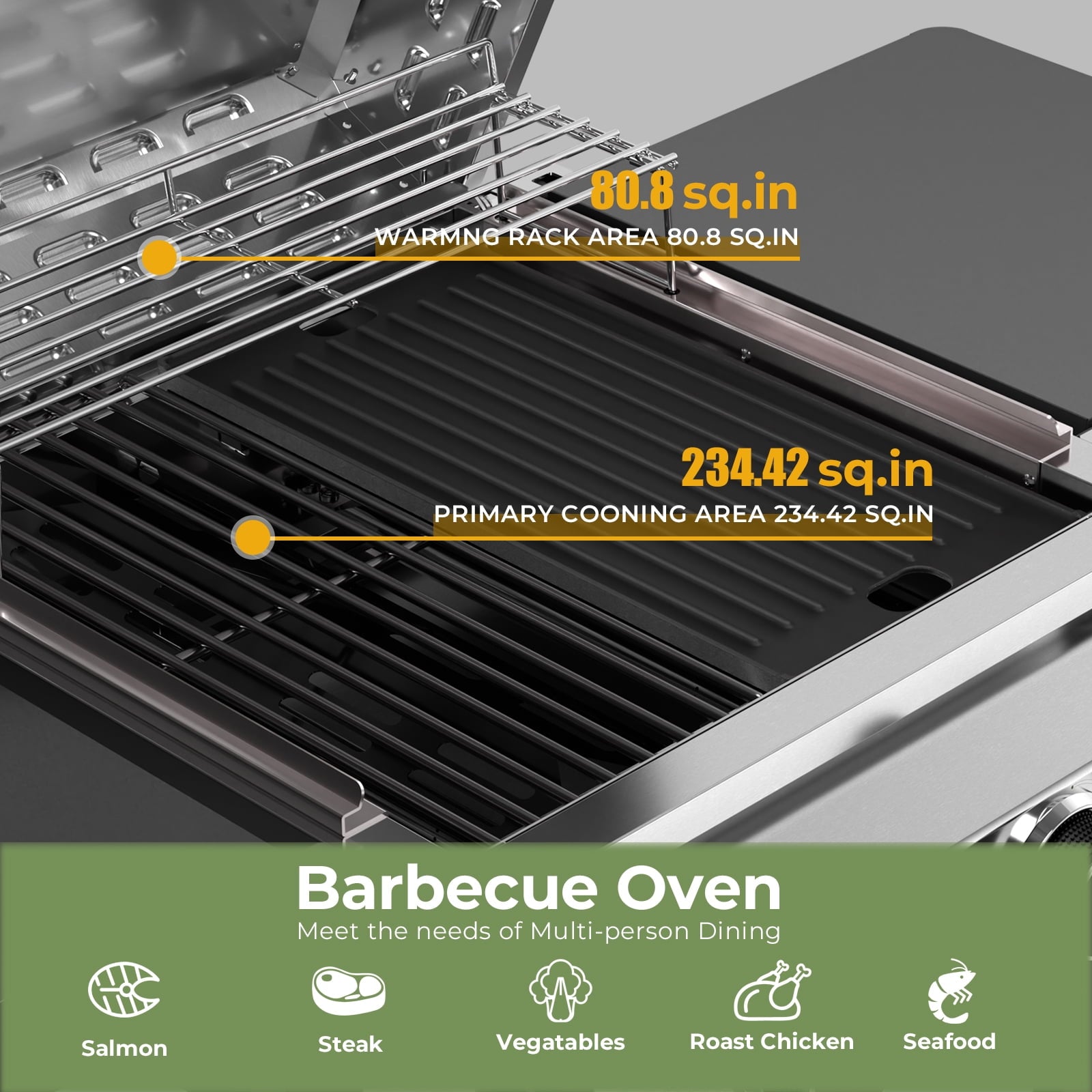 Gas Grill with 2-Burner,Outdoor Gas BBQ Grill,16000 BTU WAA