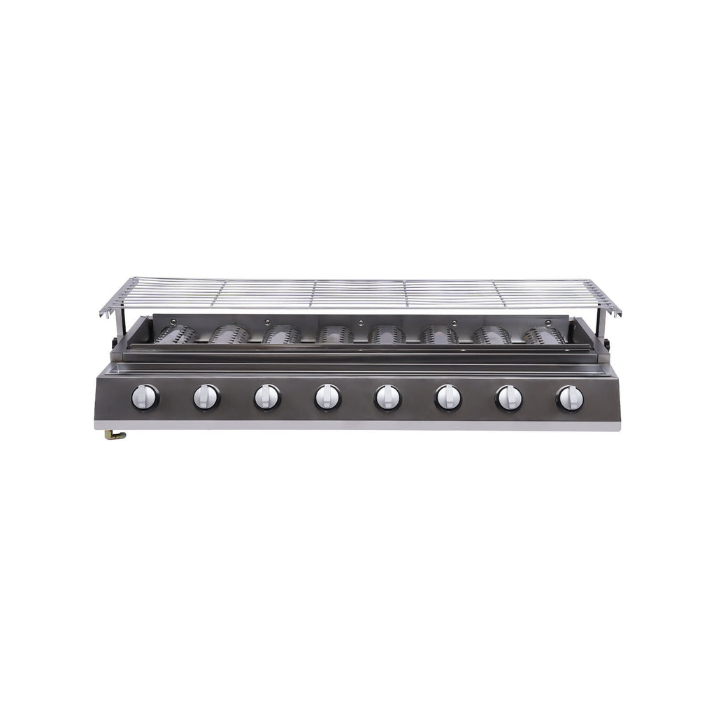 8 Burner BBQ Gas Grill Barbeque Outdoor Cooking Stainless steel Large Grill Grid 8 Head LPG  Gas Barbecue Grill Commercial BBQ Machine Outdoor Cooker Smokeless Commercial Gas Grill