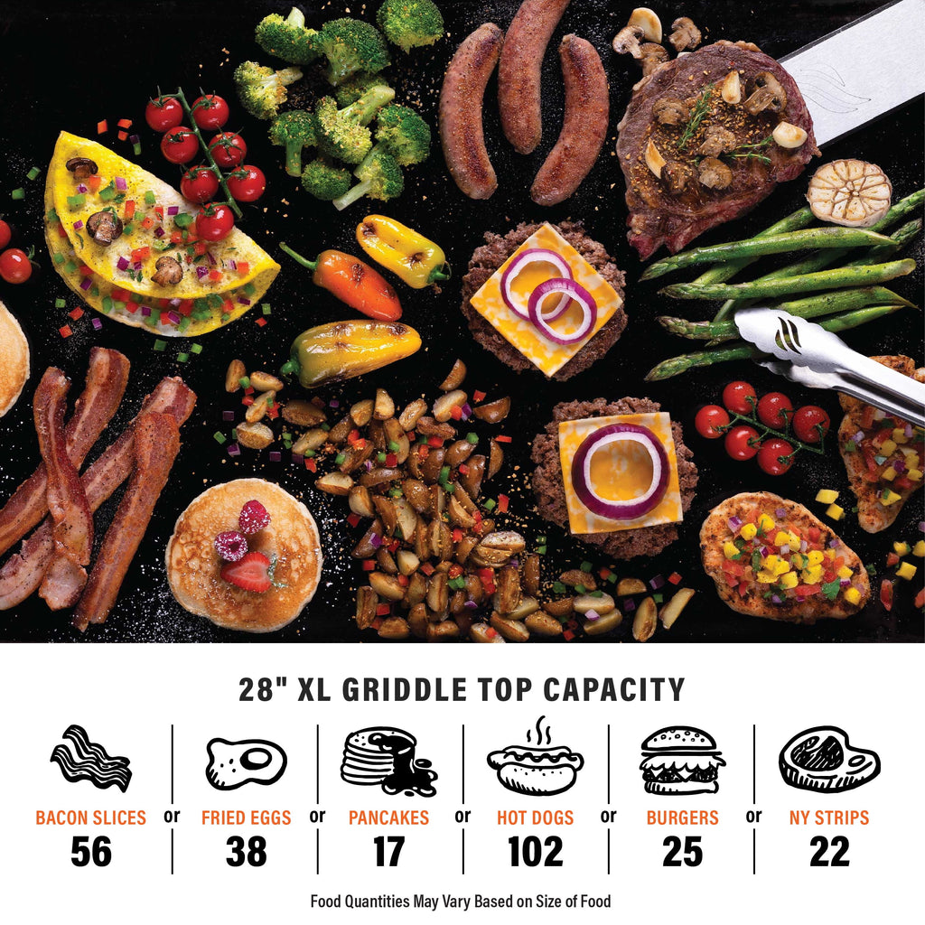 Blackstone Bronco Outdoor Griddle, 3-Burner 28 XL Propane Flat Top Grill with Side Shelves and Cabinet, Gray Blackstone