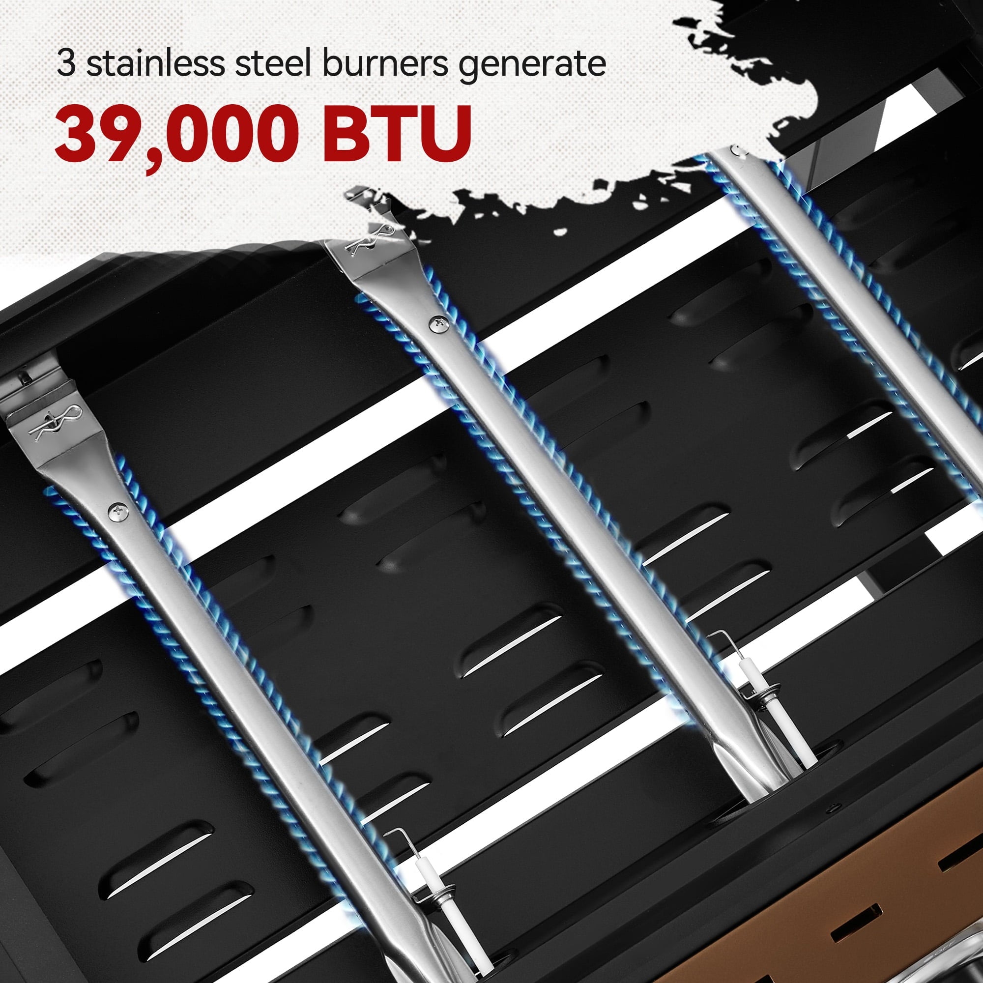 Royal Gourmet GB3000PY 3-Burner Gas Griddle with Hood, Griddle with Collapsible Side Shelves,Perfect for Outdoor Cooking Royal Gourmet