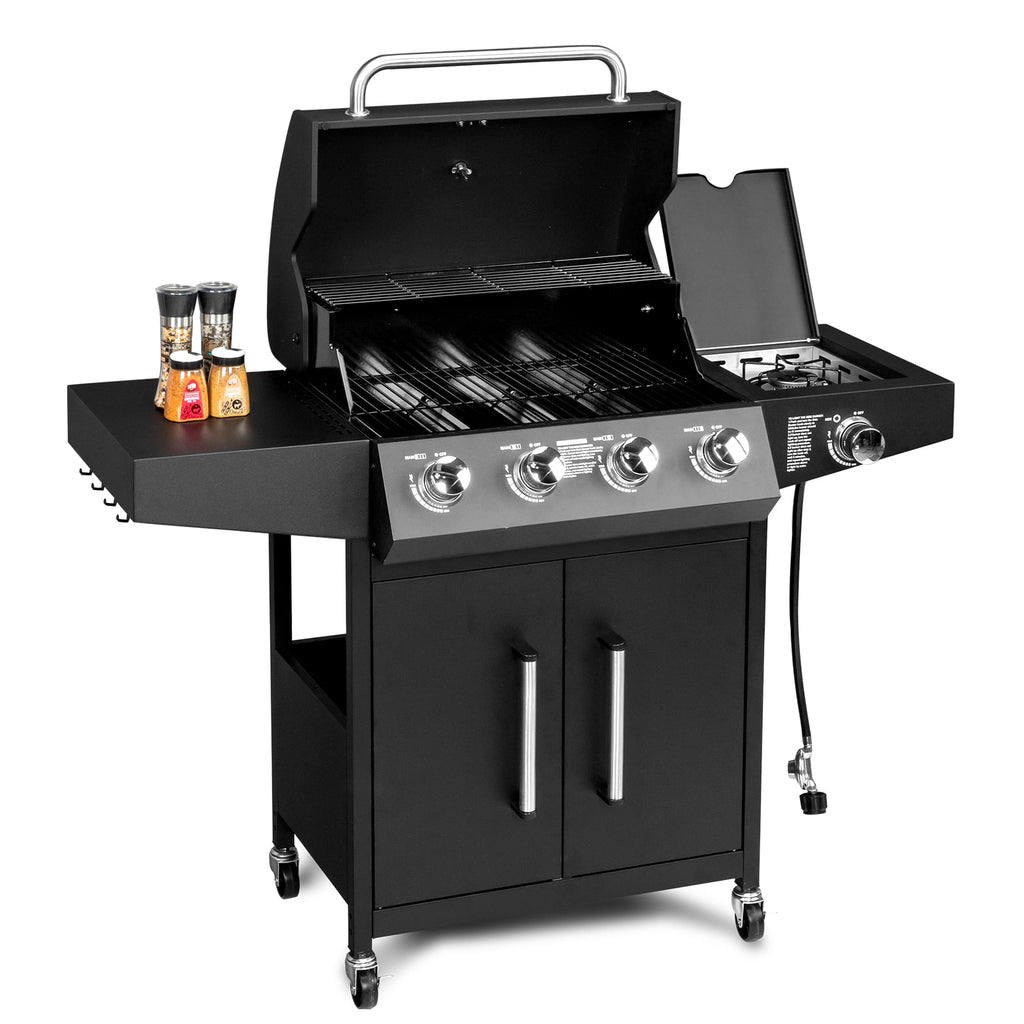 GoDecor Outdoor BBQ Propane Gas Grill for Barbecue Cooking 4 Burners with Side Burner,Patio Picnic Backyard, Outdoor Party,58000BTU GoDecor