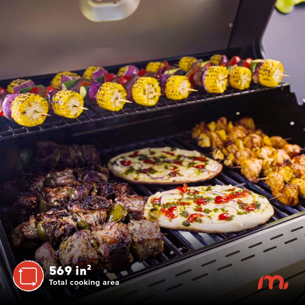Megamaster 4-Burner Gas Grill with Side Burner & Grill Cover, 52,000 BTUs, 568 SQ. In. Cooking Area, Propane BBQ Grill with Stainless Steel Panel for Outdoor Cooking, Patios, and More - 720-0804HK Gas Grills