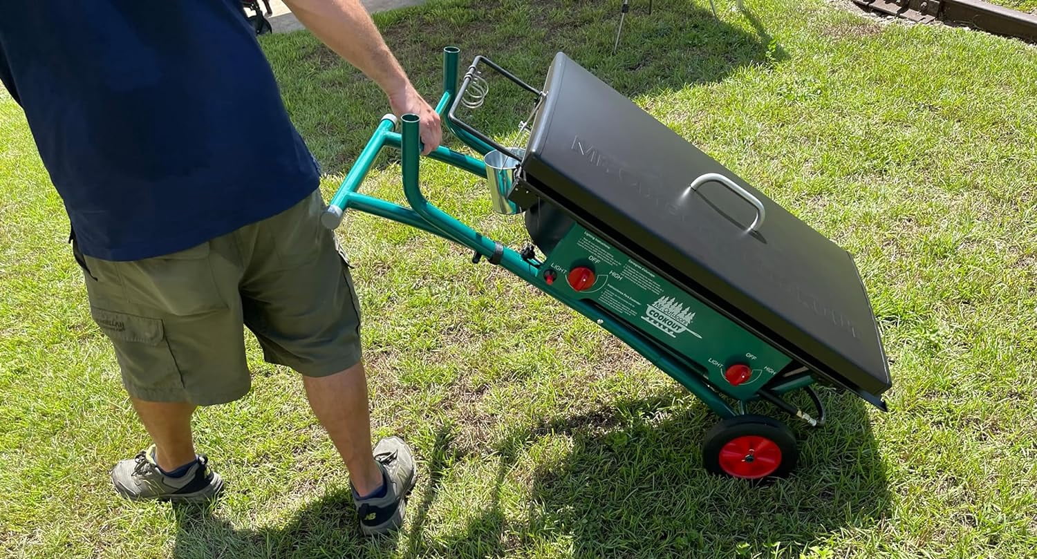 Mr. Outdoors Cookout Portable Cooker 80,000 BTU 2 Burner Camping Stove Gas Grill & Griddle Kit Mr. Outdoors Cookout