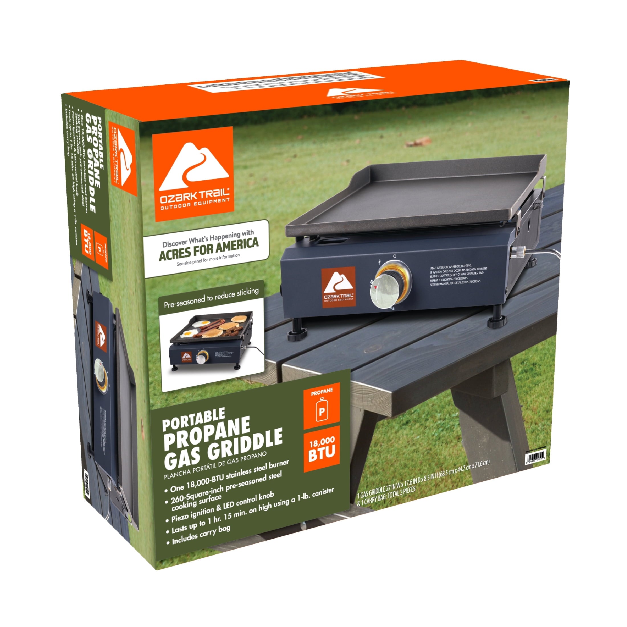 Ozark Trail 1-Burner 260 sq in Portable Propane Gas Outdoor Griddle Ozark Trail