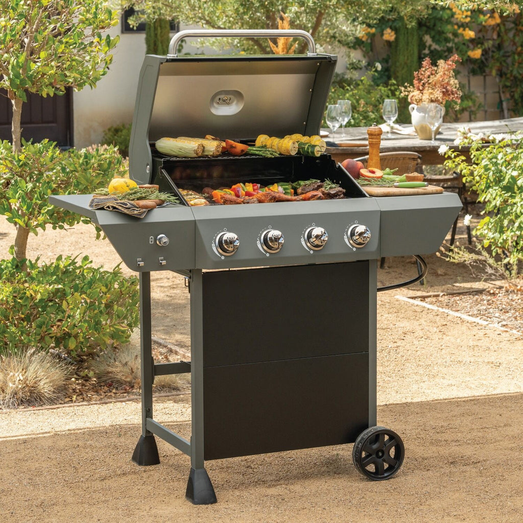 Megamaster 4-Burner Propane Gas Grill with Side Tables, 44,000BTUs, 566.92 SQ. In. Cooking Space, 2 Wheel Transport, Outdoor Kitchen Grill for BBQs, Backyards, Tailgating, and More - 720-1093B Gas Grills