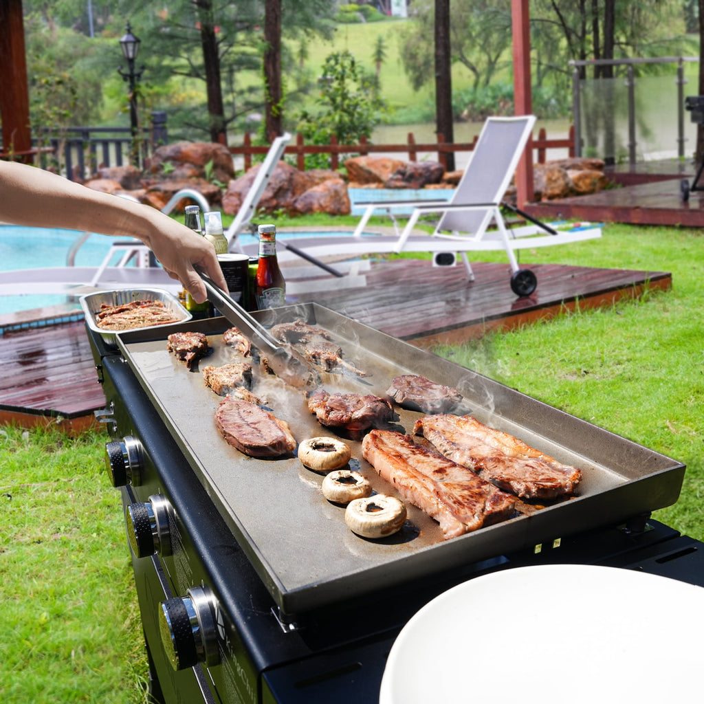 KingChii 3-Burner 27 Propane Griddles Outdoor Flat Top Gas Grill Griddle for Camping, Tailgating, BBQ, Parties, Backyard & Patio Gas Grills